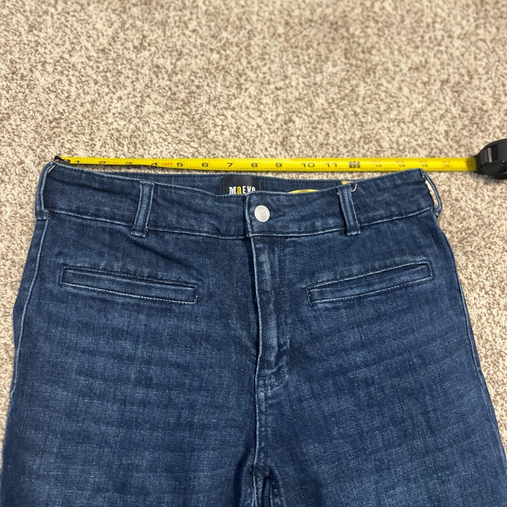 Maeve Anthropologie Jeans Sz 29 Dark Wash Straight Leg Mid Rise Denim - Picture 8 of 14